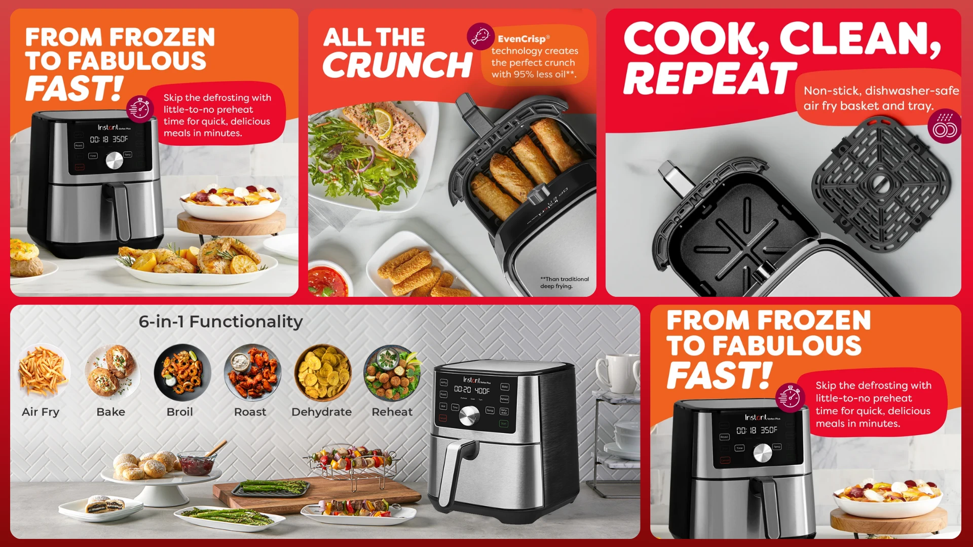 Instant Vortex Plus Air Fryer healthy and crispy cooking features